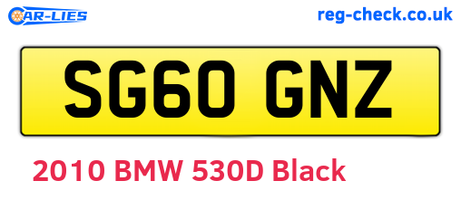 SG60GNZ are the vehicle registration plates.