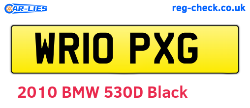 WR10PXG are the vehicle registration plates.