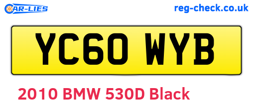 YC60WYB are the vehicle registration plates.
