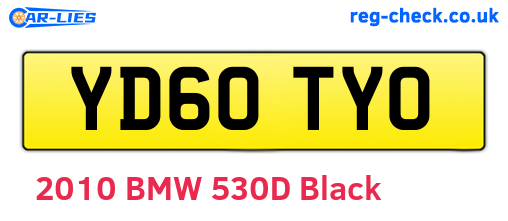 YD60TYO are the vehicle registration plates.