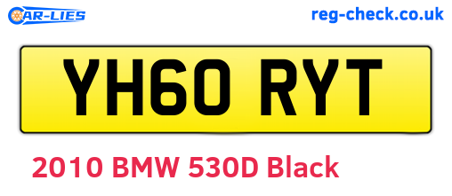 YH60RYT are the vehicle registration plates.