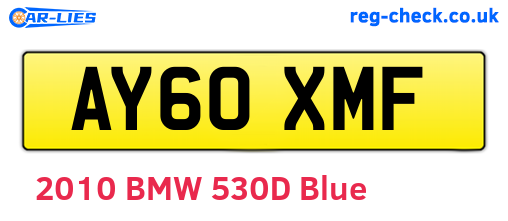 AY60XMF are the vehicle registration plates.