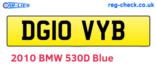 DG10VYB are the vehicle registration plates.