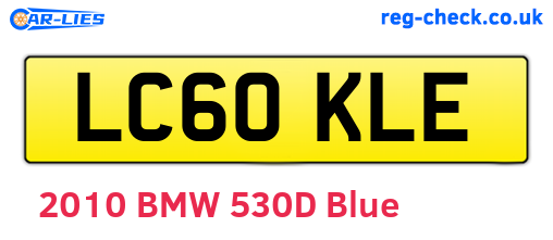 LC60KLE are the vehicle registration plates.