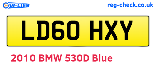 LD60HXY are the vehicle registration plates.