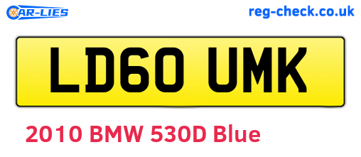 LD60UMK are the vehicle registration plates.