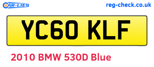 YC60KLF are the vehicle registration plates.