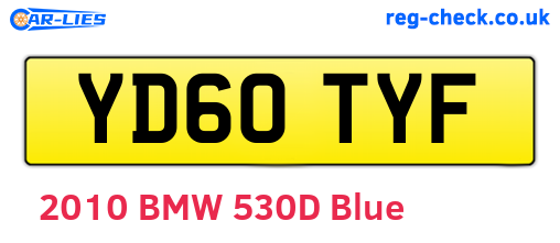 YD60TYF are the vehicle registration plates.