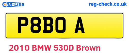 P8BOA are the vehicle registration plates.
