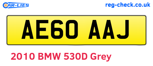 AE60AAJ are the vehicle registration plates.