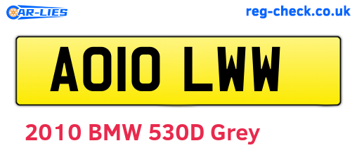AO10LWW are the vehicle registration plates.