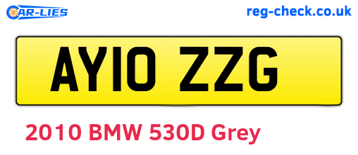 AY10ZZG are the vehicle registration plates.