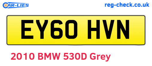 EY60HVN are the vehicle registration plates.