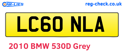 LC60NLA are the vehicle registration plates.