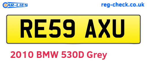 RE59AXU are the vehicle registration plates.