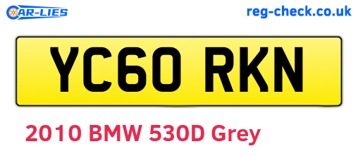 YC60RKN are the vehicle registration plates.