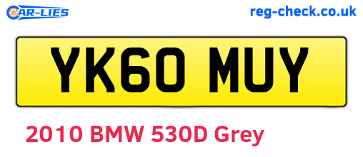 YK60MUY are the vehicle registration plates.