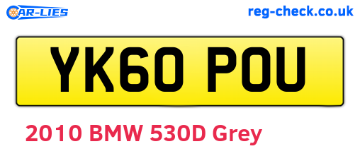 YK60POU are the vehicle registration plates.