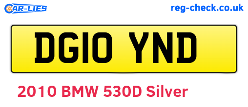 DG10YND are the vehicle registration plates.