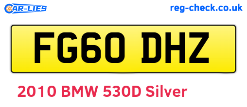 FG60DHZ are the vehicle registration plates.
