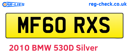 MF60RXS are the vehicle registration plates.