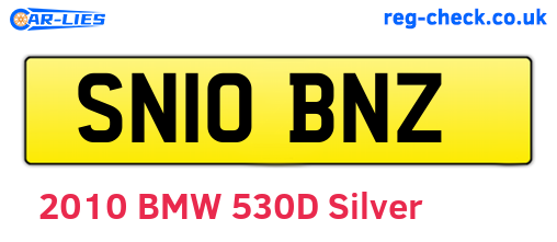 SN10BNZ are the vehicle registration plates.