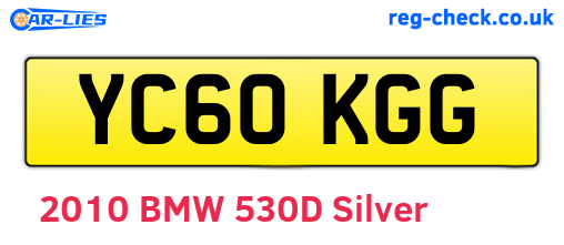 YC60KGG are the vehicle registration plates.