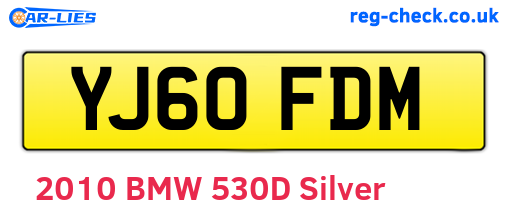 YJ60FDM are the vehicle registration plates.