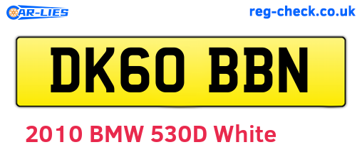DK60BBN are the vehicle registration plates.
