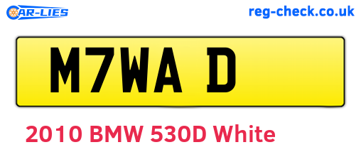 M7WAD are the vehicle registration plates.
