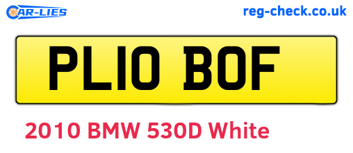 PL10BOF are the vehicle registration plates.