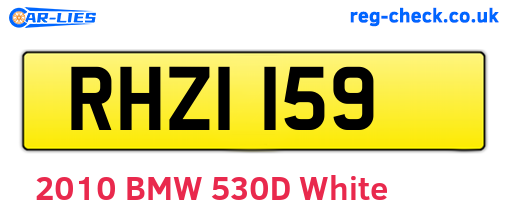 RHZ1159 are the vehicle registration plates.