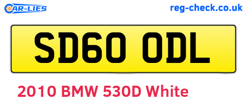 SD60ODL are the vehicle registration plates.