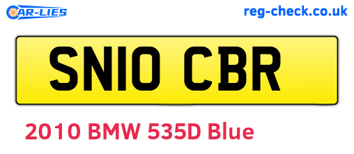 SN10CBR are the vehicle registration plates.