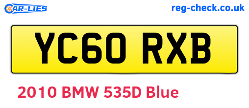 YC60RXB are the vehicle registration plates.