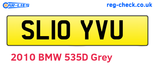 SL10YVU are the vehicle registration plates.