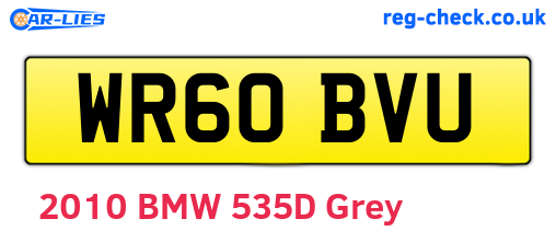 WR60BVU are the vehicle registration plates.