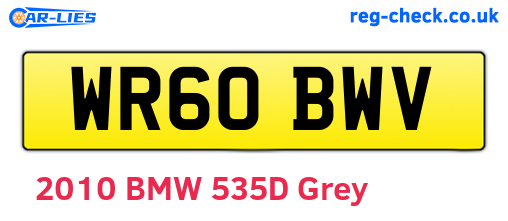 WR60BWV are the vehicle registration plates.