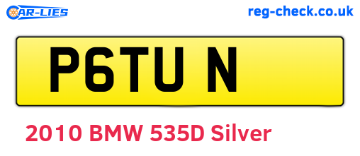 P6TUN are the vehicle registration plates.