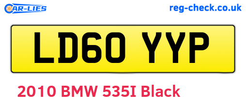 LD60YYP are the vehicle registration plates.
