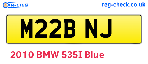 M22BNJ are the vehicle registration plates.