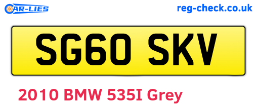 SG60SKV are the vehicle registration plates.