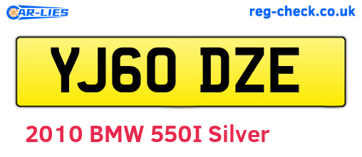 YJ60DZE are the vehicle registration plates.