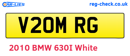 V20MRG are the vehicle registration plates.