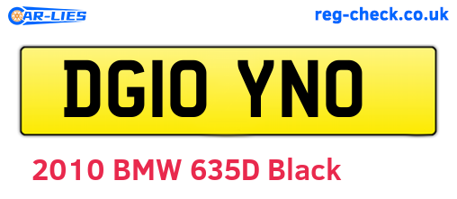 DG10YNO are the vehicle registration plates.