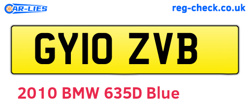 GY10ZVB are the vehicle registration plates.