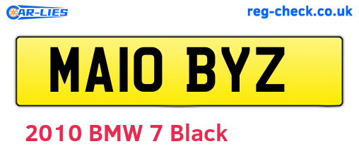 MA10BYZ are the vehicle registration plates.