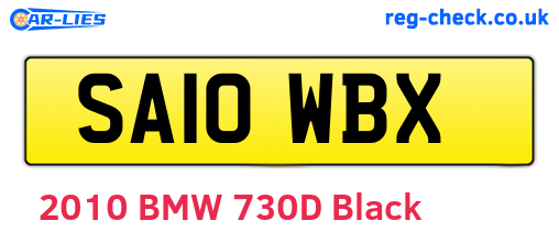 SA10WBX are the vehicle registration plates.