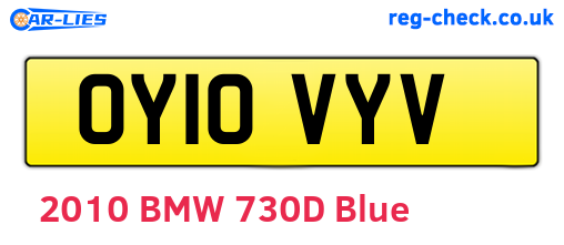 OY10VYV are the vehicle registration plates.