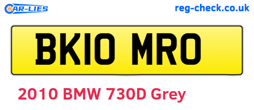 BK10MRO are the vehicle registration plates.